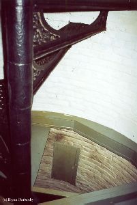 The stairs leading up into the tower.