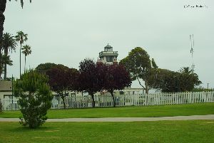 The lighthouse and picket fence.