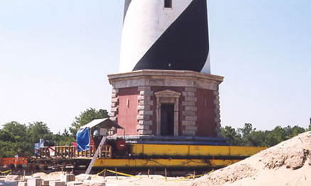 Photo of Cape Hatteras being moved in 1999
