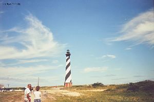 PRE MOVE: Walking towards Hatteras lighthouse.