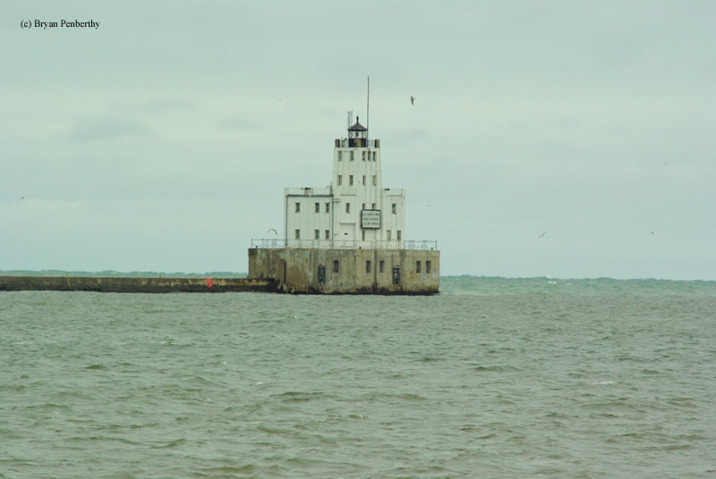 Photo of the Milwaukee Breakwater Lighthouse.