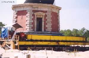 DURING MOVE: The tower entrace and the control station to monitor the tower