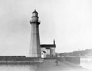 1837 Oswego Lighthouse after being raised