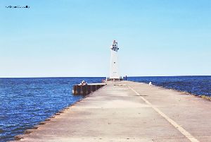 Looking out at the Sodus Outer Lighthouse.