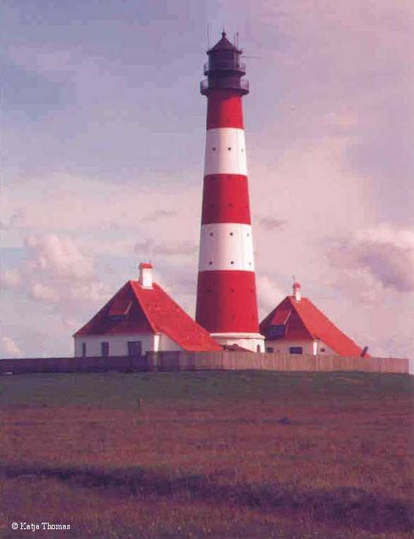 Photo of the Westerheversand Lighthouse.