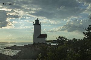 The Annisquam Lighthouse at dusk.