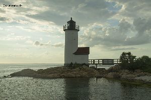 The Annisquam Lighthouse at sunset.