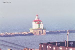 Ashtabula Lighthouse on breakwater.