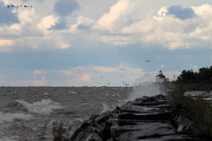 Sea spray by the lighthouse.