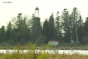 Lighthouse and an out building.