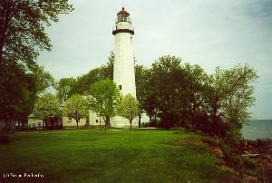 Side view of the lighthouse and quarters.