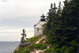 The lighthouse and the water.