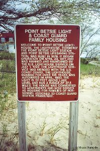 A close up of the Point Betsie sign.