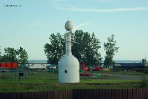 The bottle on the Coast Guard grounds.