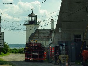 The lighthouse under the bridge.