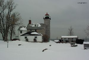 The lighthouse, viewed from the park.