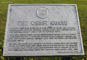 Plaque telling of the Coast Guard