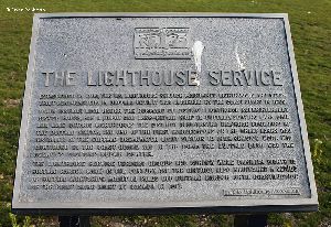 Lighthouse Service plaque telling about the "District Depot" that was once in Buffalo that served lighthouse along Lake Erie and Lake Ontario.