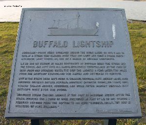 Buffalo Lightship plaque on the grounds.