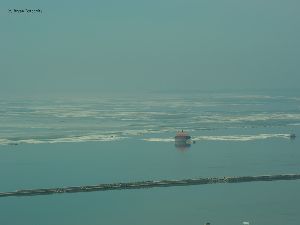 The Intake Crib and ice in Lake Erie.
