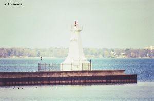 The pier light as it sits out in Lake Ontario.