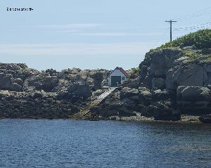 The boathouse at the Cape Neddick (Nubble) Lighthouse.