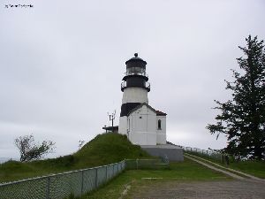 The lighthouse marks the entrance to the Columbia River.