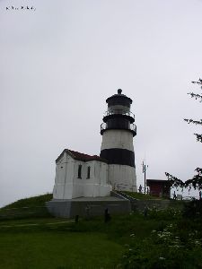 The lightstation stands against the Pacific.