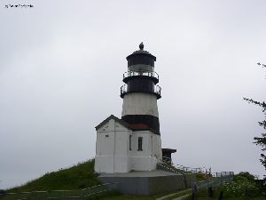 The lighthouse with its black band daymark.