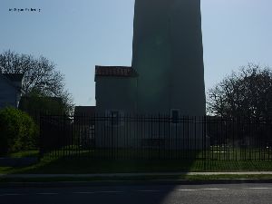 The lower half of the tower.