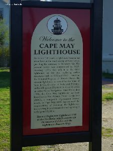 The Cape May Lighthouse sign.