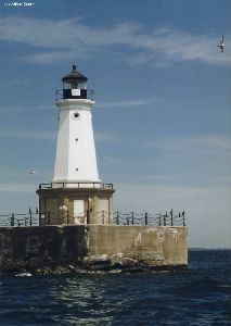 Beautiful close up of the East Charity Shoal lighthouse.