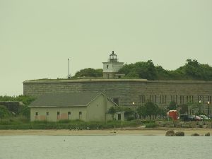 The tower on the wall.