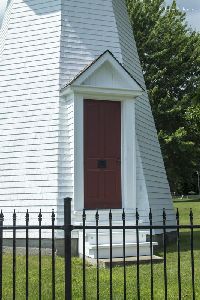 Close up of the door to the Cole Shoal Rear Range Lighthouse.