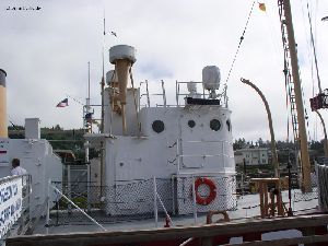 Shot of the fog signals on the ship.