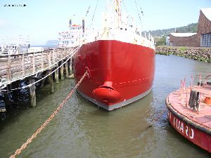 Front show to the bow and the anchor.
