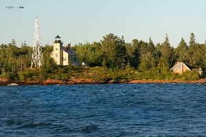 The lighthouse and the water.
