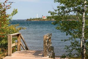 The lighthouse from the shore.