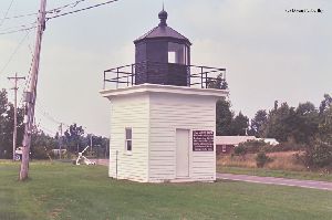 Looking north at the lighthouse along Route 12E.