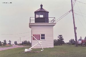 Looking at the lighthouse and anchor.