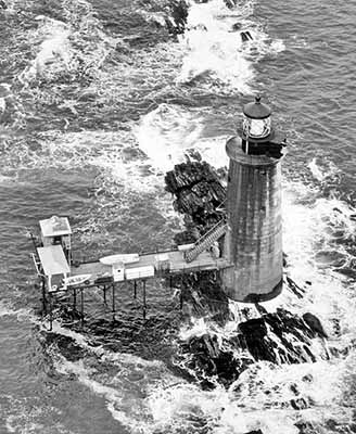 U.S. Coast Guard Archive Photo of the Ram Island Ledge Lighthouse in 1951