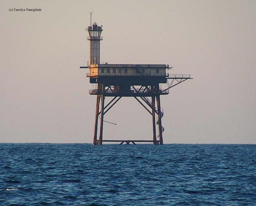 Photo of the Diamond Shoals Lighthouse.