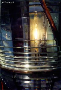 Close up of the Fresnel lens.