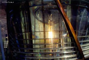 A close up of the Fresnel lens.