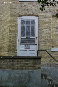 Close up of a door.