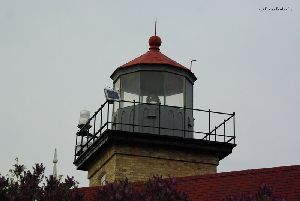 Close up of the lantern room and lens.