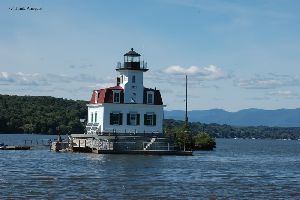 The lighthouse in the river.