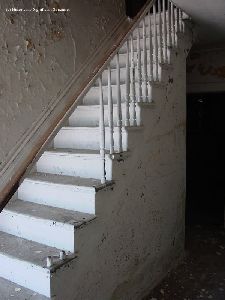 The stairway inside the Execution Rocks Lighthouse dwelling.