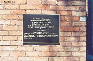 The ownership transition plaque.