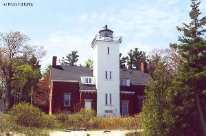Beautiful shot of the lighthouse from the beach.